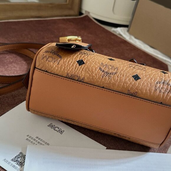 MCM Mini Boston Bag Visetos Boston Bag - Picture 7 of 8